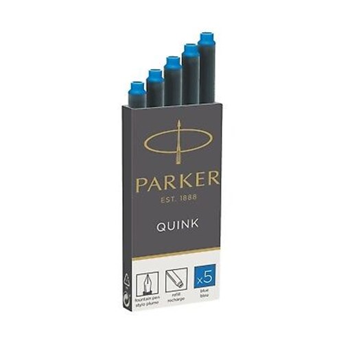 PARKER CARTRIDGE FOUNTAIN PEN Refill Permanent Blue Pk5